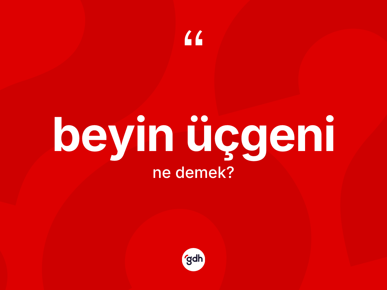 Beyin üçgeni kelimesi ne demek? Beyin üçgeni kelimesinin TDK'ya göre açıklaması nedir?