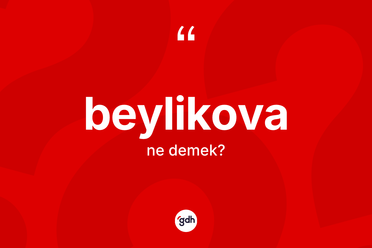 Beylikova kelimesi nedir? Beylikova kelimesinin TDK'ya göre açıklaması nedir?