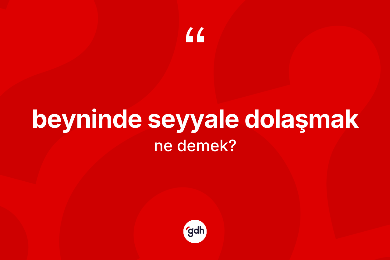 Beyninde seyyale dolaşmak ifadesinin sözlükteki anlamı nedir?