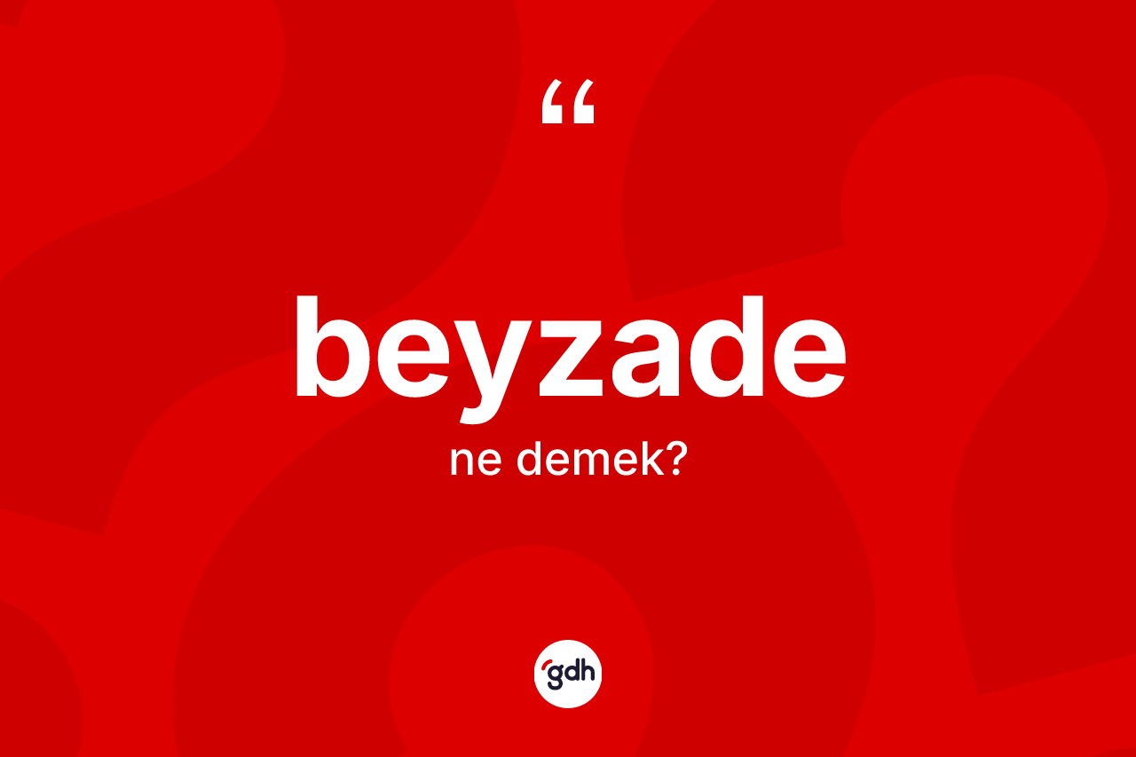 Beyzade kelimesinin sözlükteki tanımı nedir?