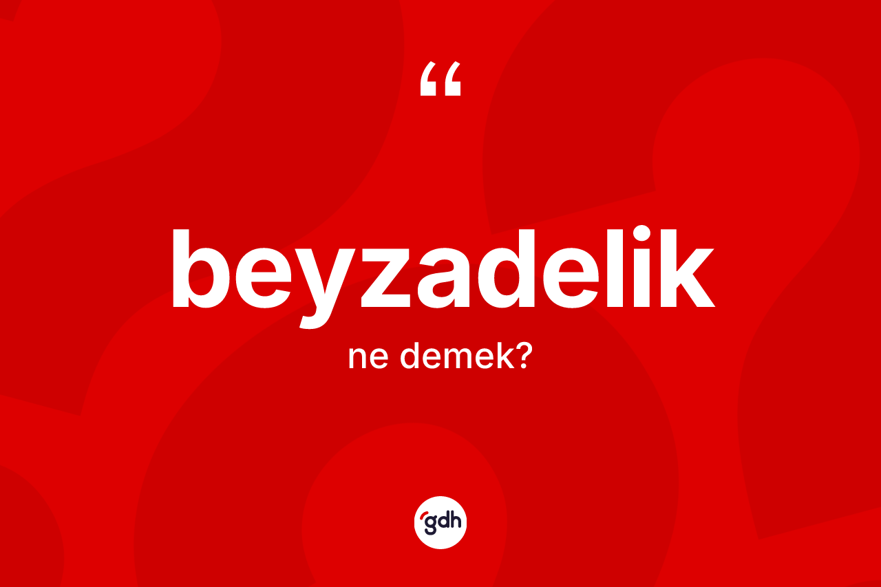 Beyzadelik kelimesinin tanımı nedir? Beyzadeliğin sözlükteki anlamı nedir?