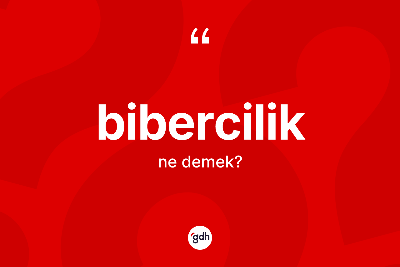 Bibercilik kelimesinin sözlükteki tanımı nedir? Biberciliğin TDK'ya göre anlamı nedir?