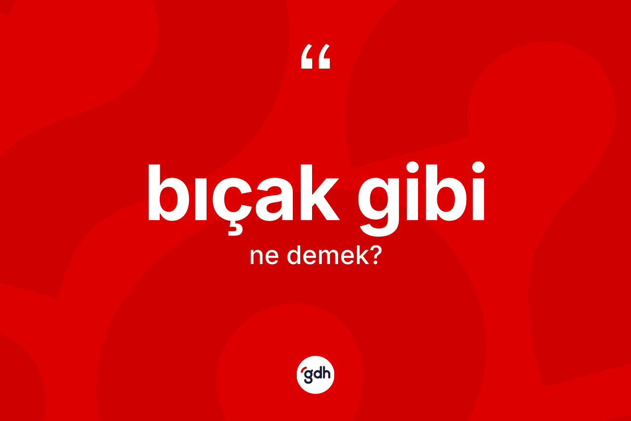 Bıçak gibi ifadesinin kısaca tanımı nedir?