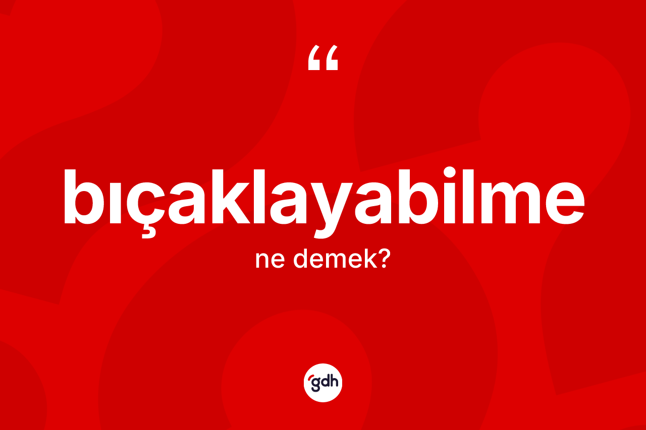 Bıçaklayabilme kelimesinin sözlükteki tanımı nedir? Bıçaklayabilme kelimesinin kaç farklı anlamı var?