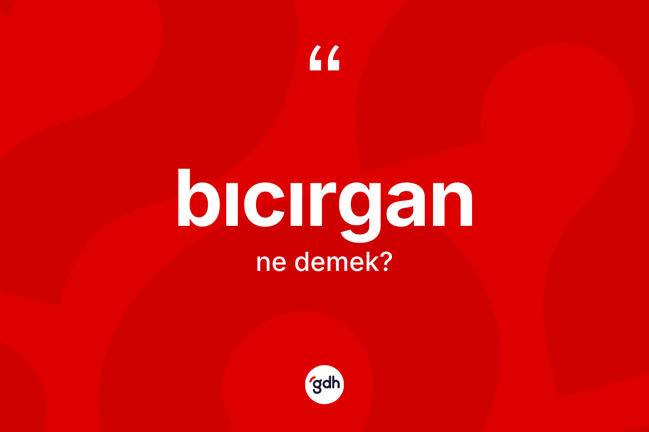 Bıcırgan kelimesinin anlamı nedir? Bıcırganın sözlükteki anlamı nedir?