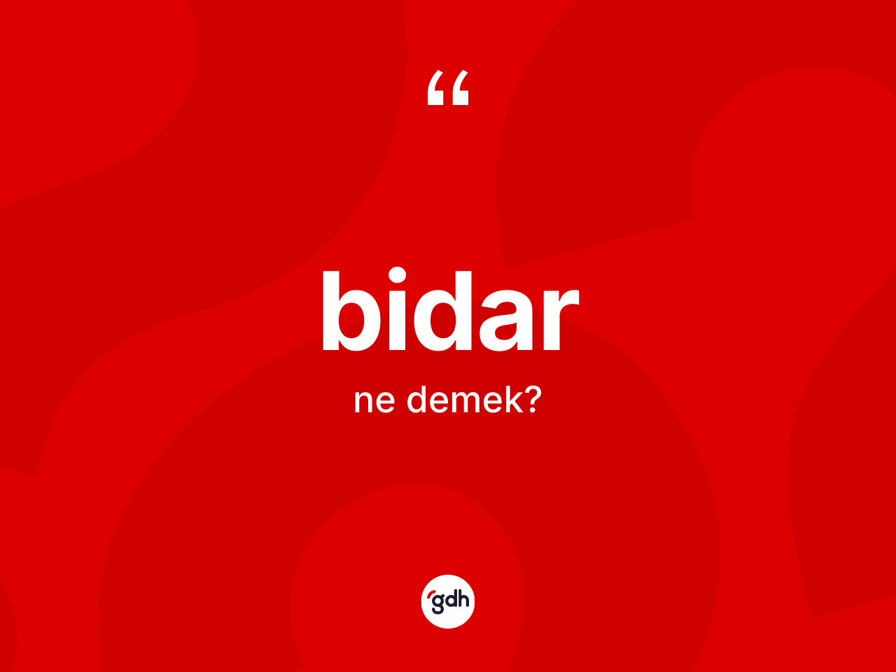 Bidar ne anlama gelir? Bidarın TDK'ya göre anlamı nedir?