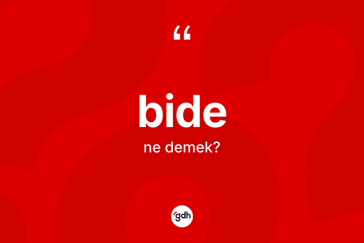 Bide kelimesi ne anlama gelir? Bidenin halk arasındaki kullanımı nasıldır?