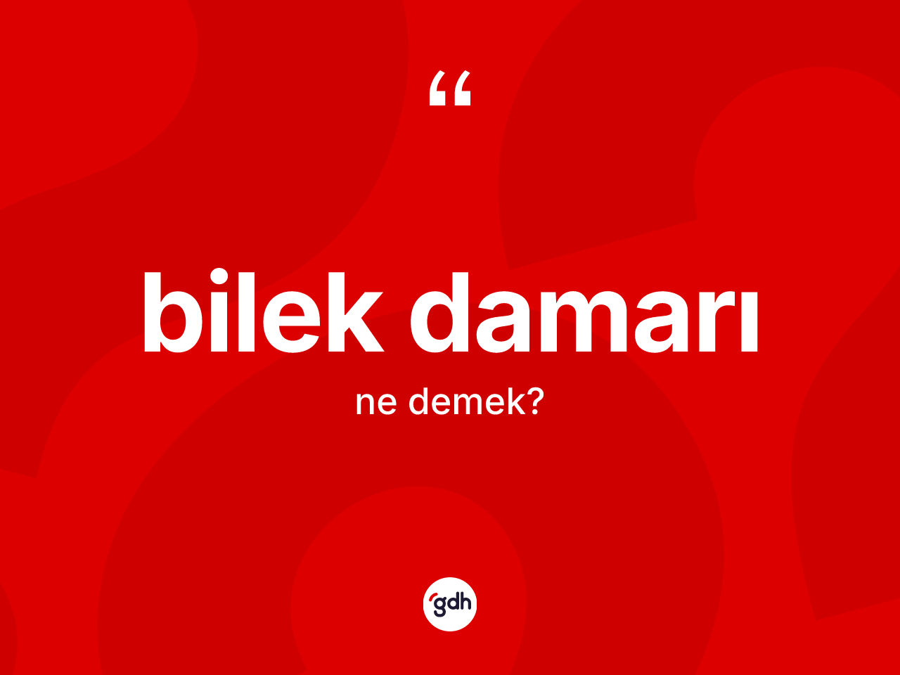 Bilek damarı kelimesi ne anlama gelir? Bilek damarının sözlükteki anlamı nedir?