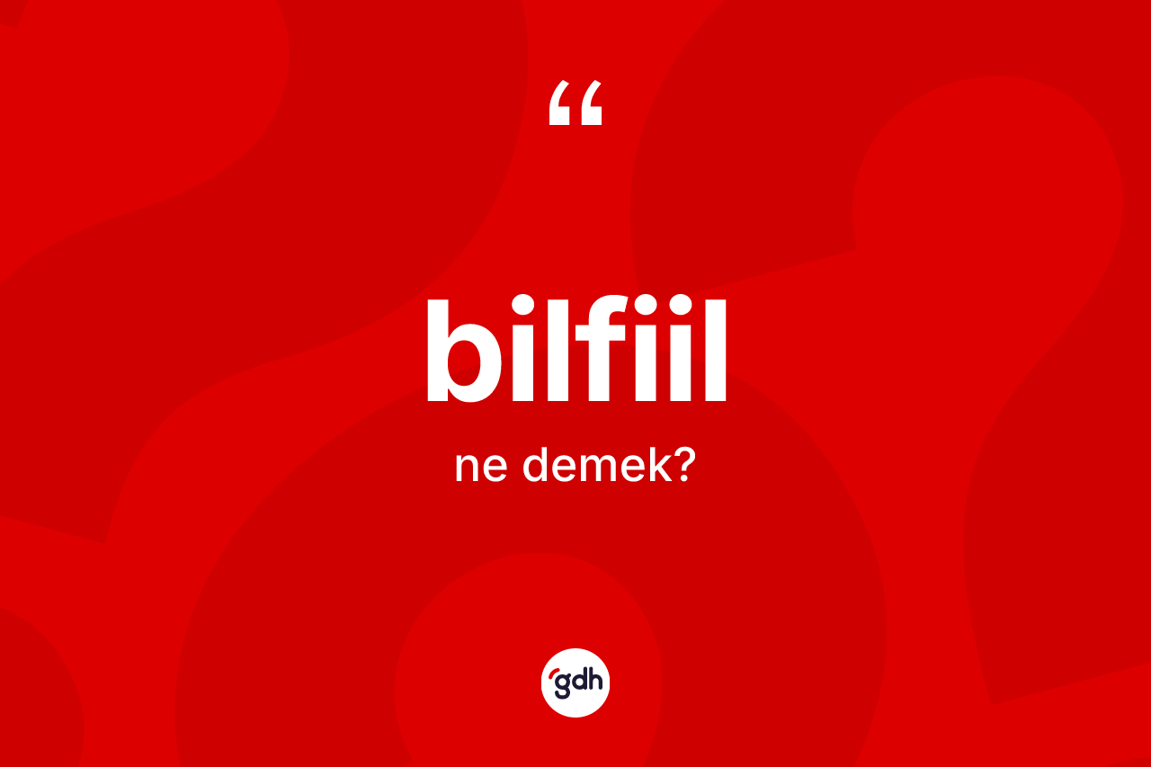 Bilfiil kelimesinin tanımı nedir?