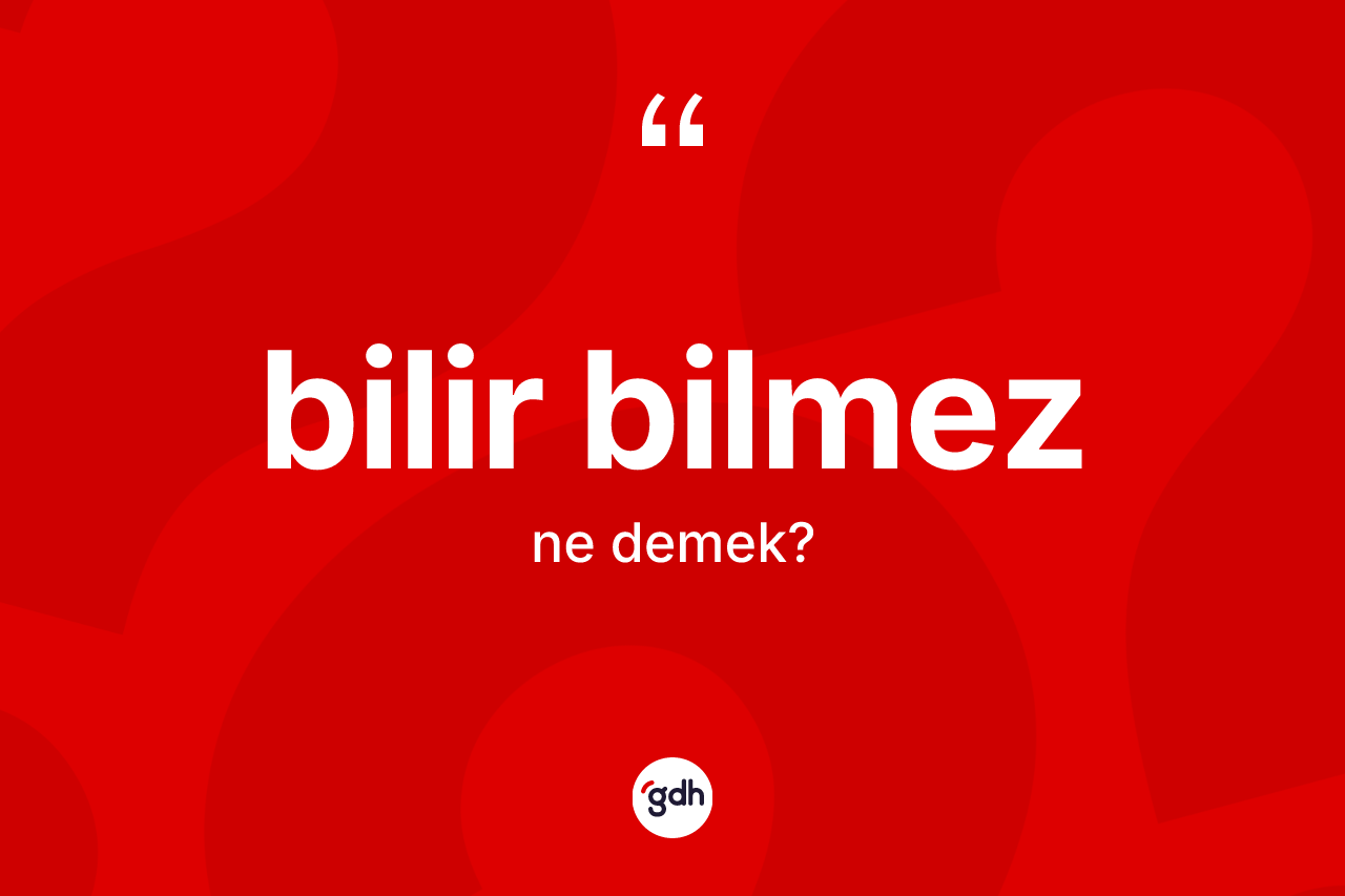 Bilir bilmez ifadesinin kısaca tanımı nedir?