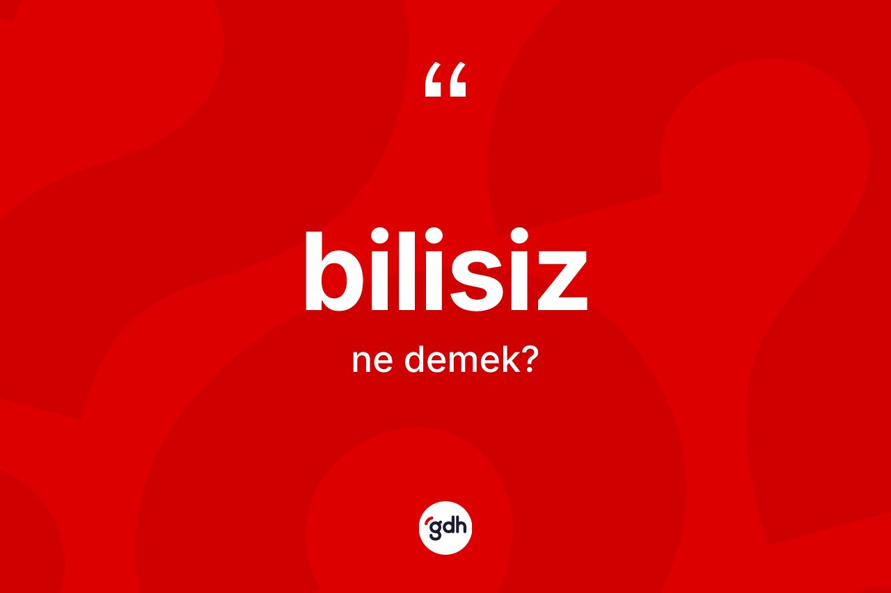 Bilisiz kelimesinin sözlükteki tanımı nedir? Bilisizin TDK'ya göre anlamı nedir?