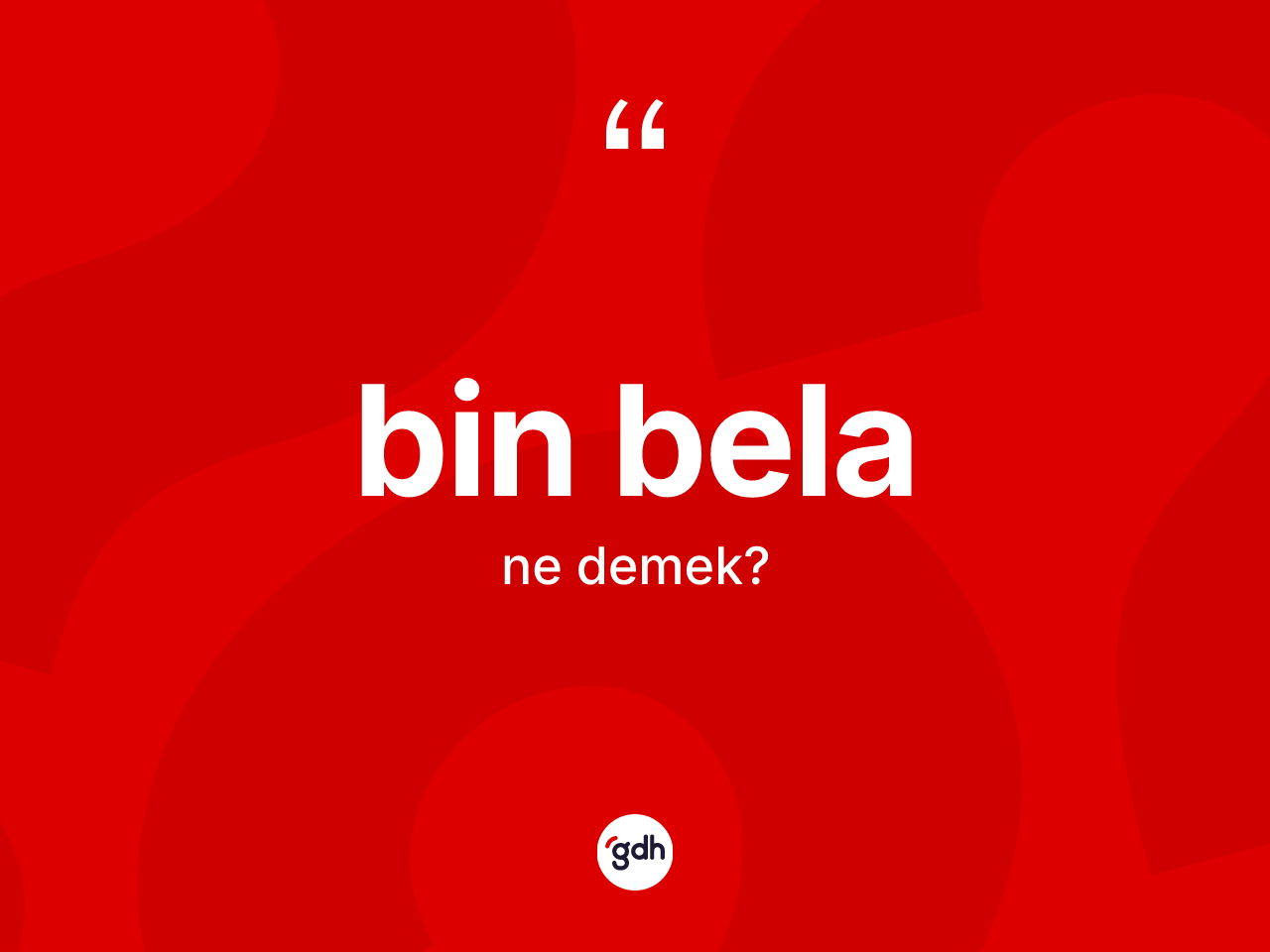 Bin bela kelimesi ne demek? Bin belanın TDK'ya göre anlamı nedir?