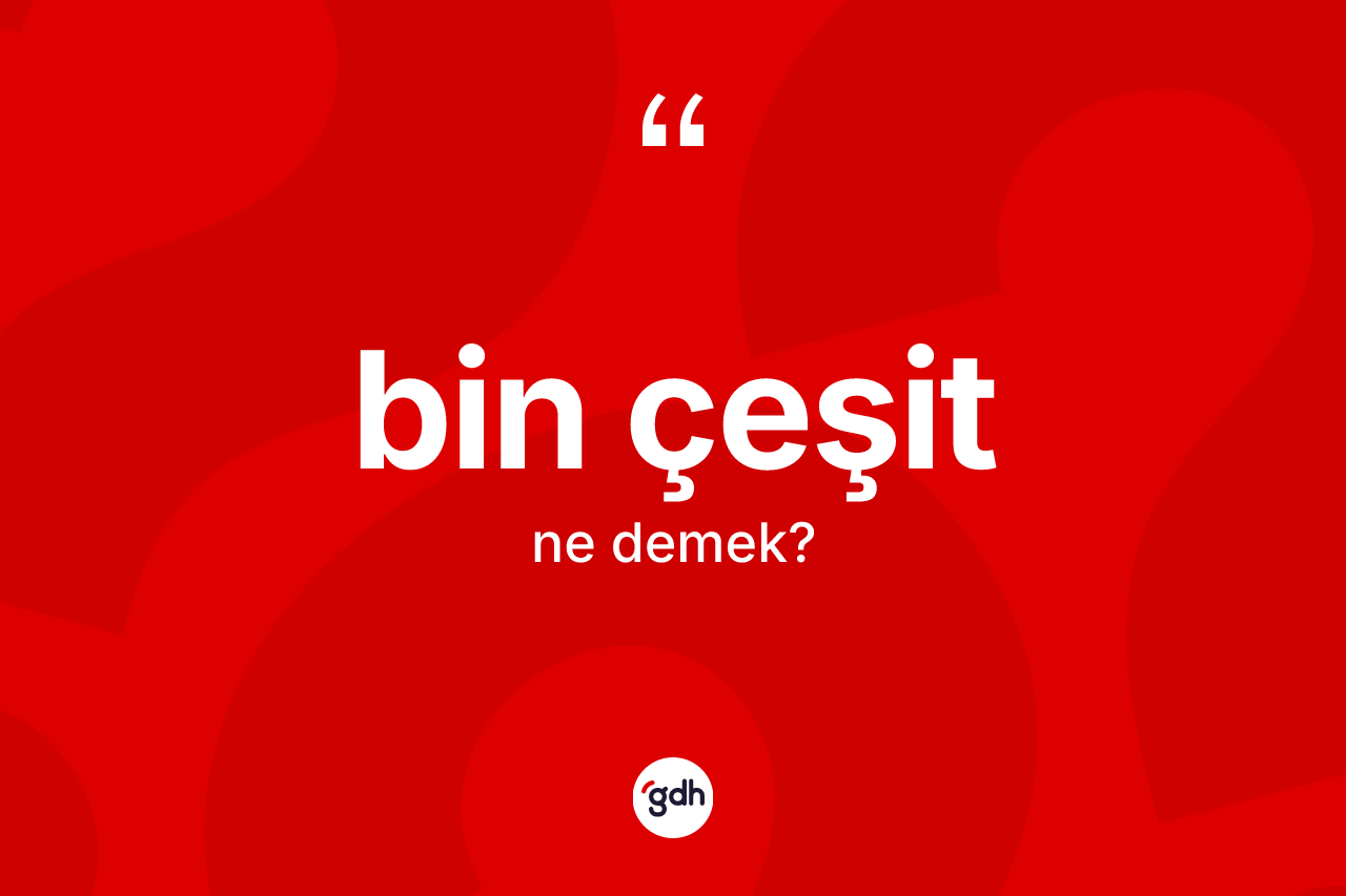 Bin çeşit kelimesi ne anlama gelir? Bin çeşit kelimesinin TDK anlamı nedir?
