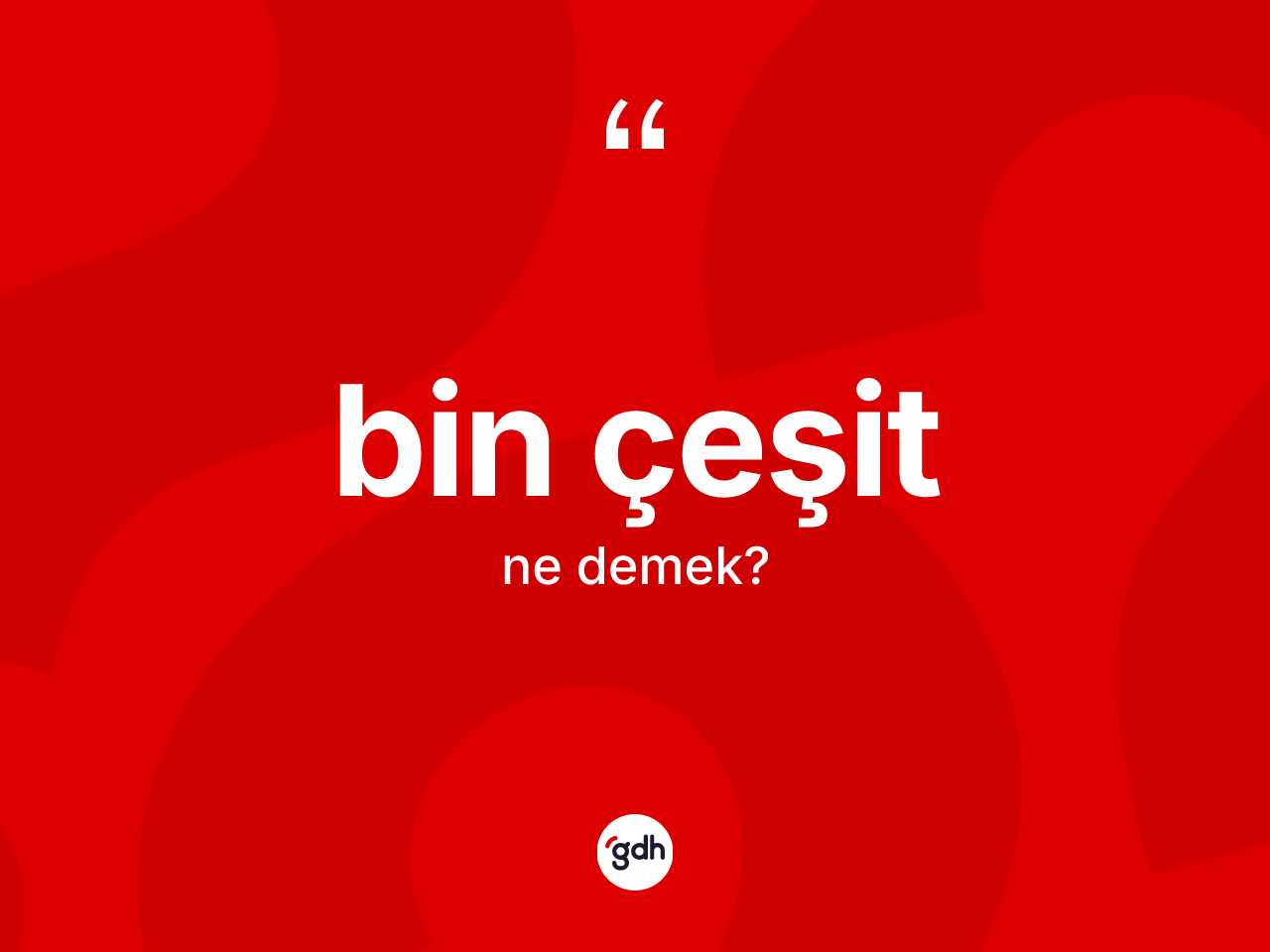 Bin çeşit kelimesi ne anlama gelir? Bin çeşit kelimesinin TDK anlamı nedir?