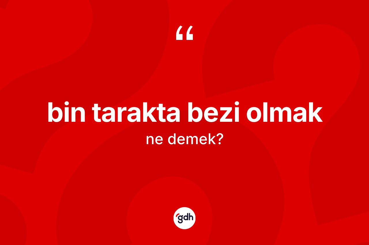 Bin tarakta bezi olmak ifadesi ne anlama gelir? Bin tarakta bezi olmak ifadesinin TDK'ya göre açıklaması nedir?