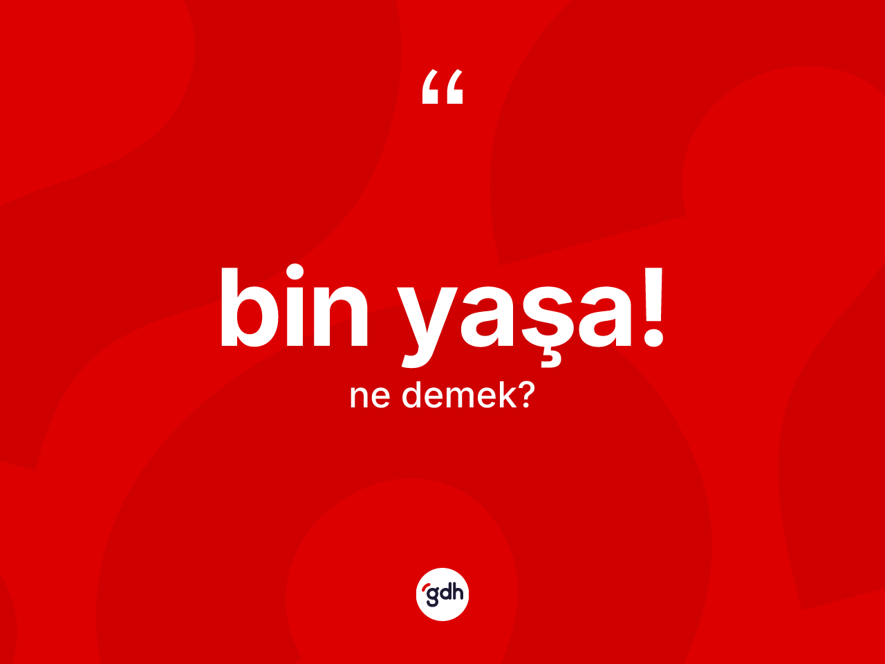 Bin yaşa! ifadesi ne anlama gelir? Bin yaşa! ifadesinin TDK anlamı nedir?