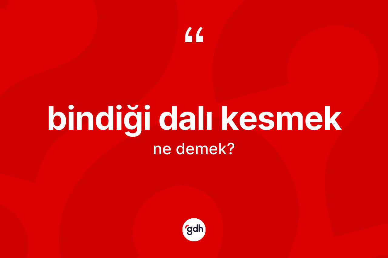 Bindiği dalı kesmek ifadesinin anlamı nedir?