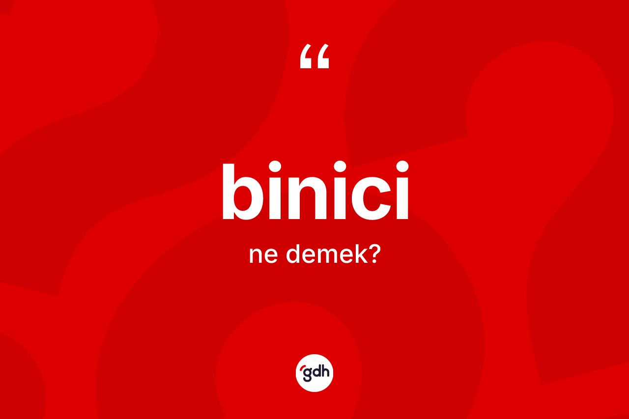 Binici kelimesinin sözlükteki tanımı nedir? Binicinin kısaca tanımı nedir?