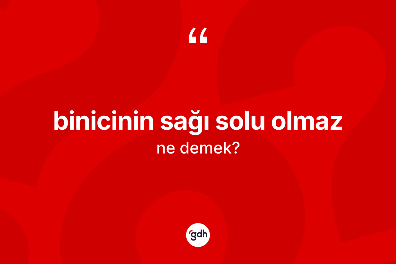 Binicinin sağı solu olmaz ifadesinin sözlükteki anlamı nedir?