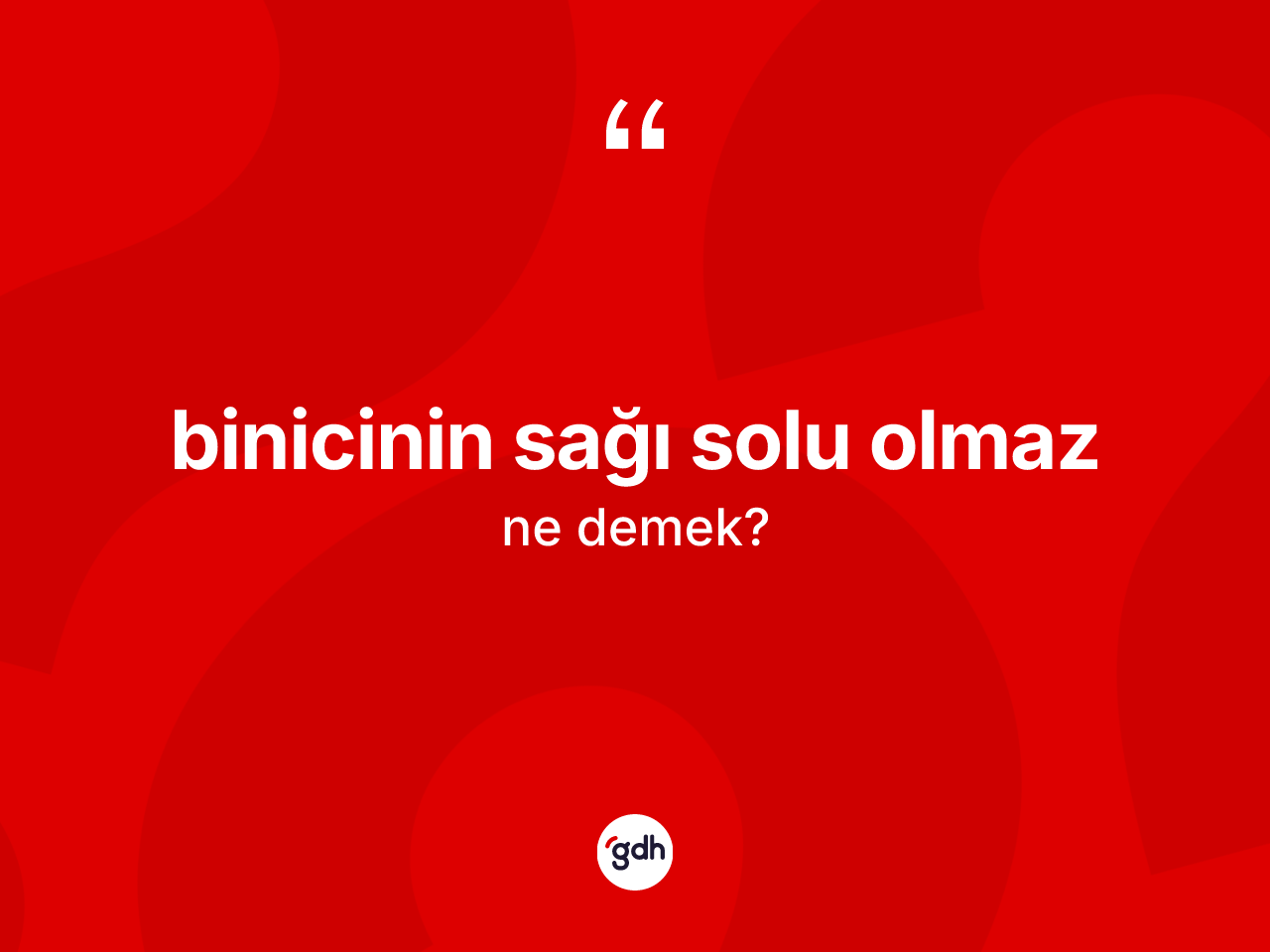 Binicinin sağı solu olmaz ifadesinin sözlükteki anlamı nedir? Binicinin sağı solu olmaz ifadesinin TDK'ya göre açıklaması nedir?