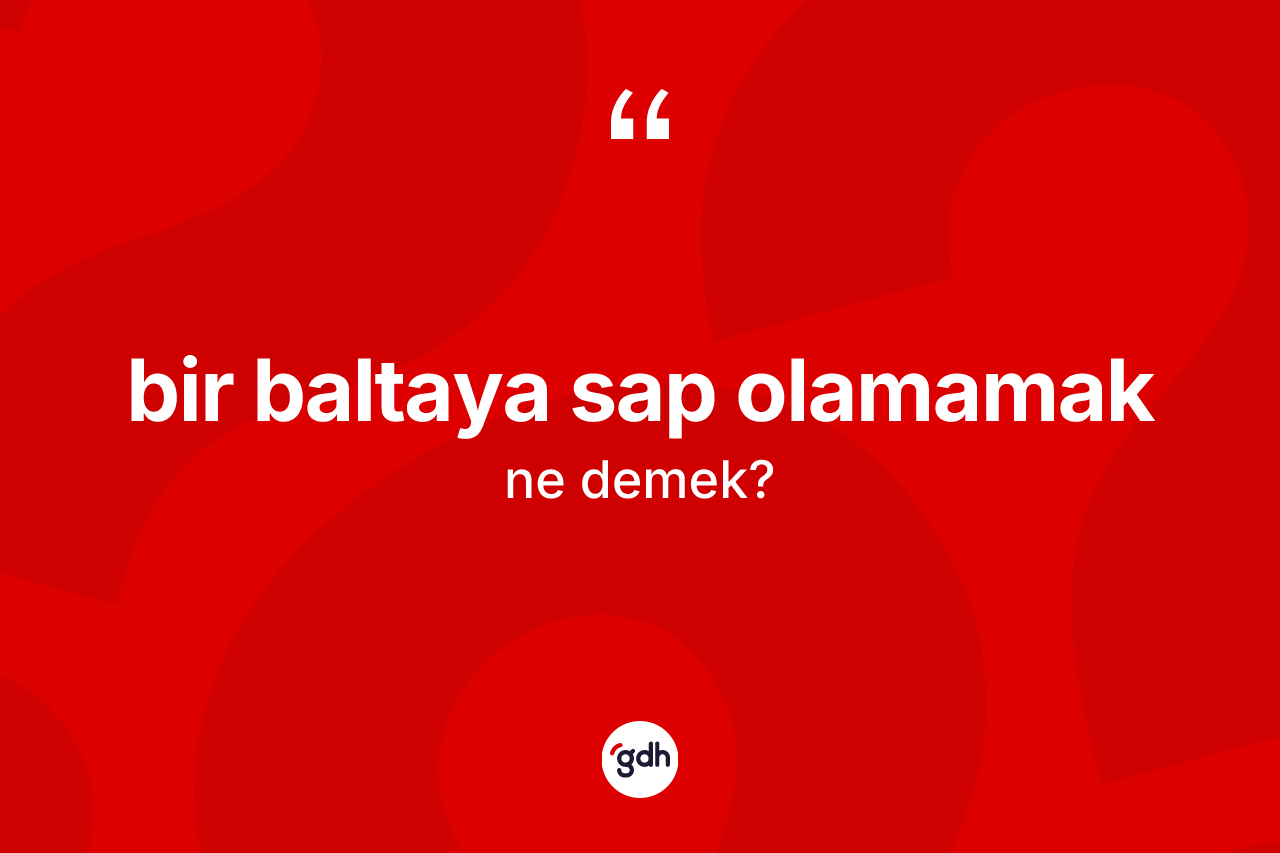 Bir baltaya sap olamamak ifadesinin kısaca tanımı nedir? Bir baltaya sap olamamak ifadesinin TDK anlamı nedir?