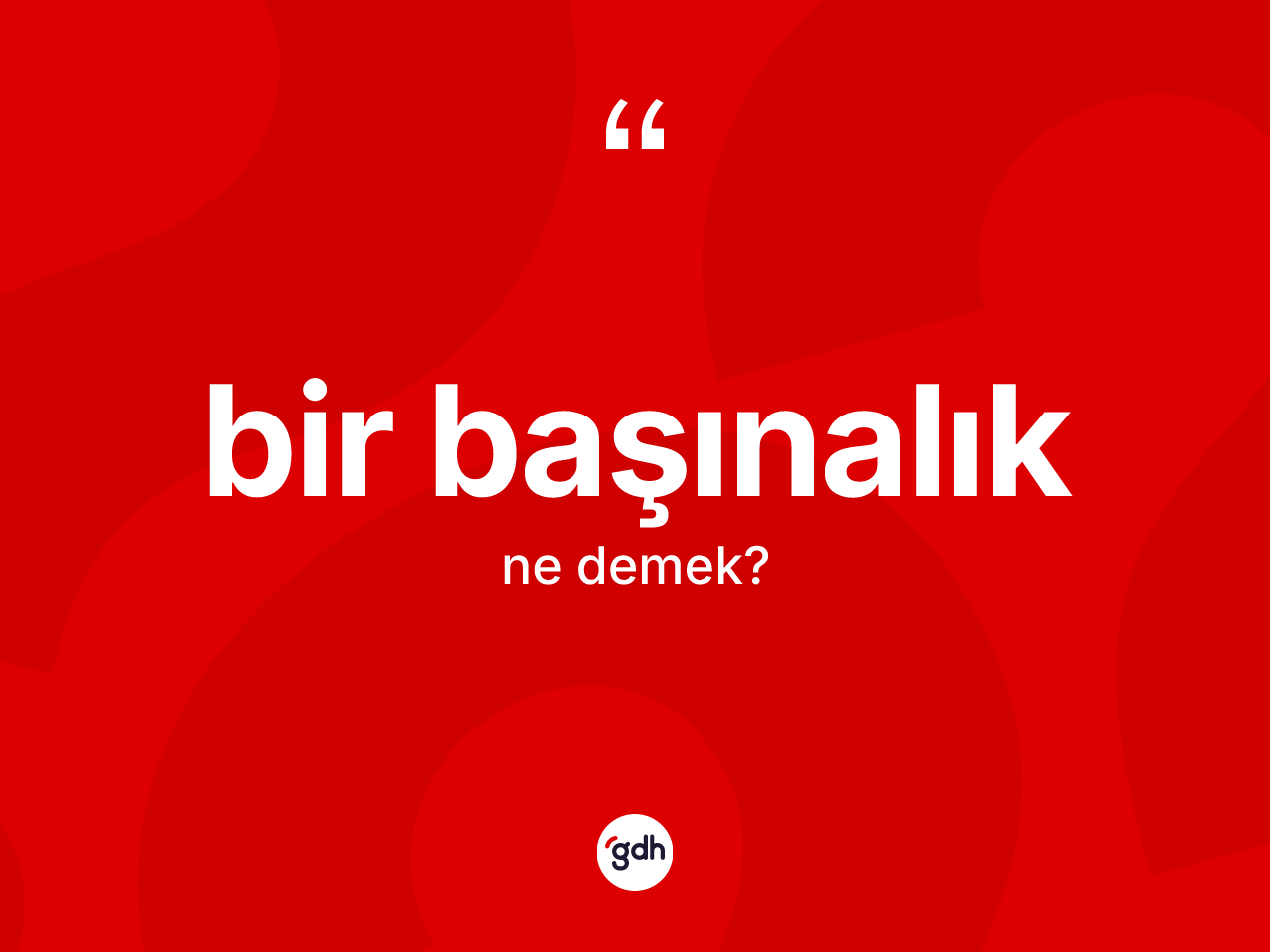 Bir başınalık kelimesi ne anlama gelir? Bir başınalığın TDK'ya göre anlamı nedir?