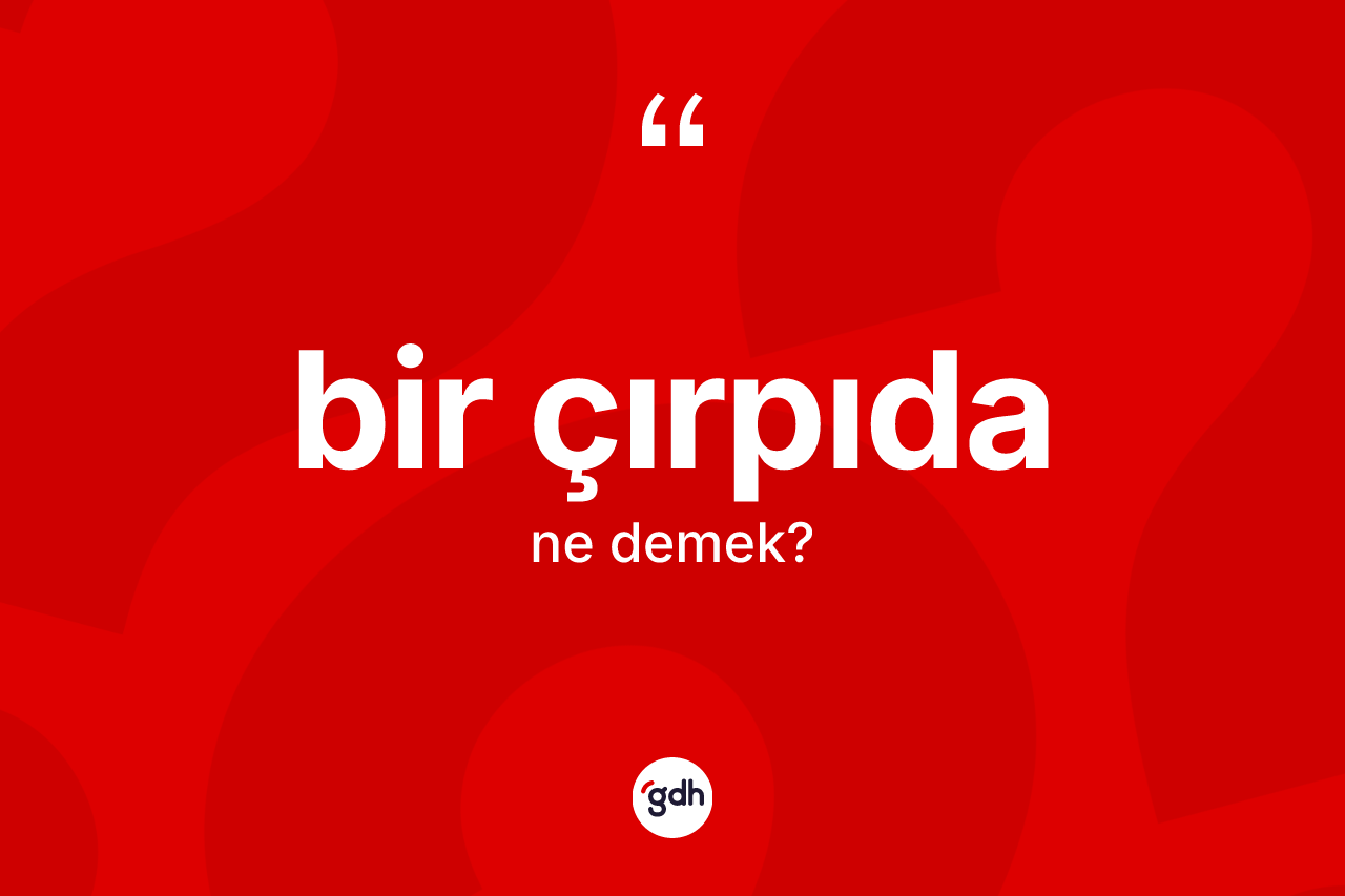 Bir çırpıda kelimesi ne demek? Bir çırpıdanın TDK'ya göre anlamı nedir?