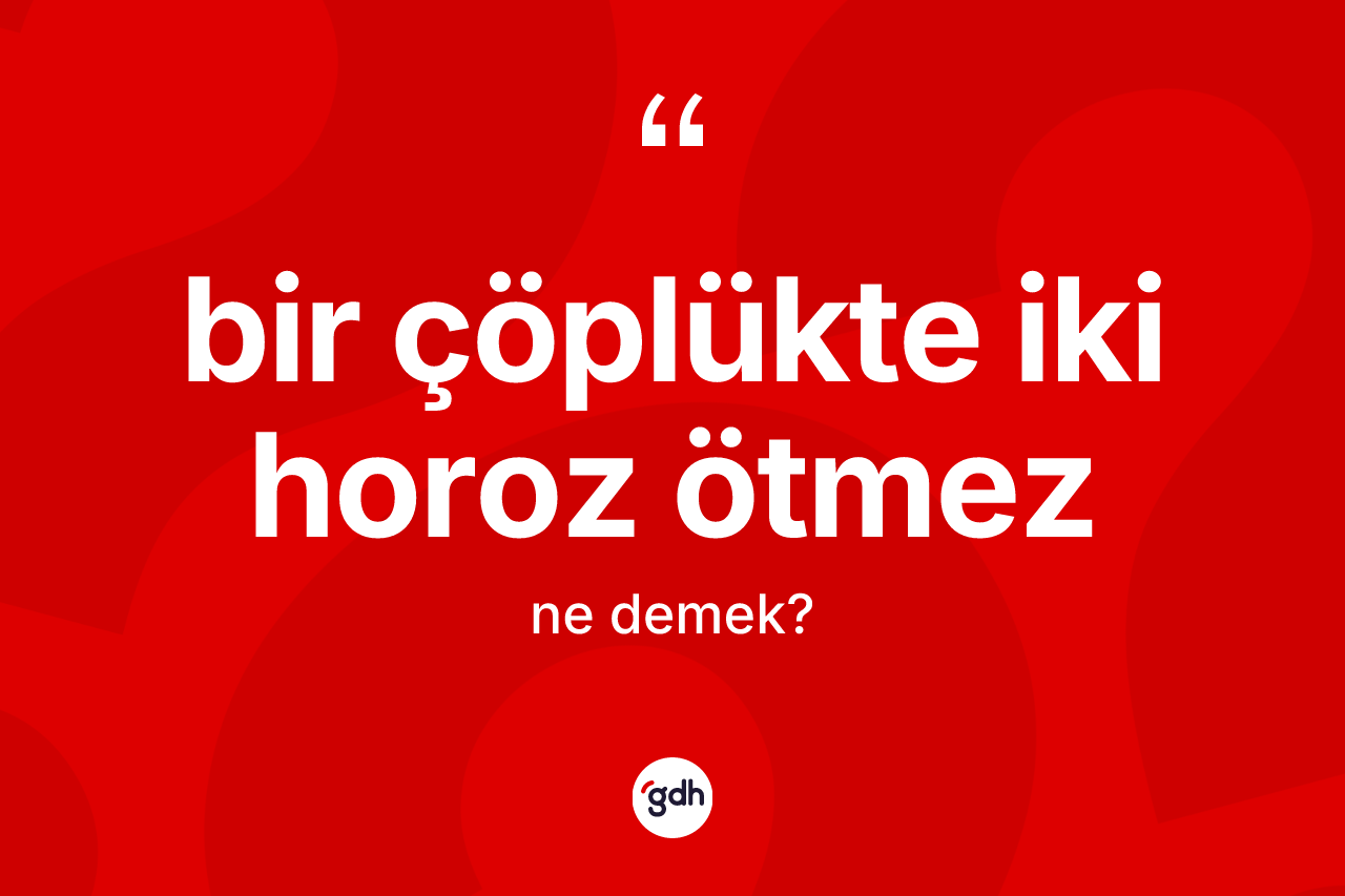 Bir çöplükte iki horoz ötmez ifadesinin kısaca tanımı nedir? Bir çöplükte iki horoz ötmez ifadesinin kaç farklı anlamı var?