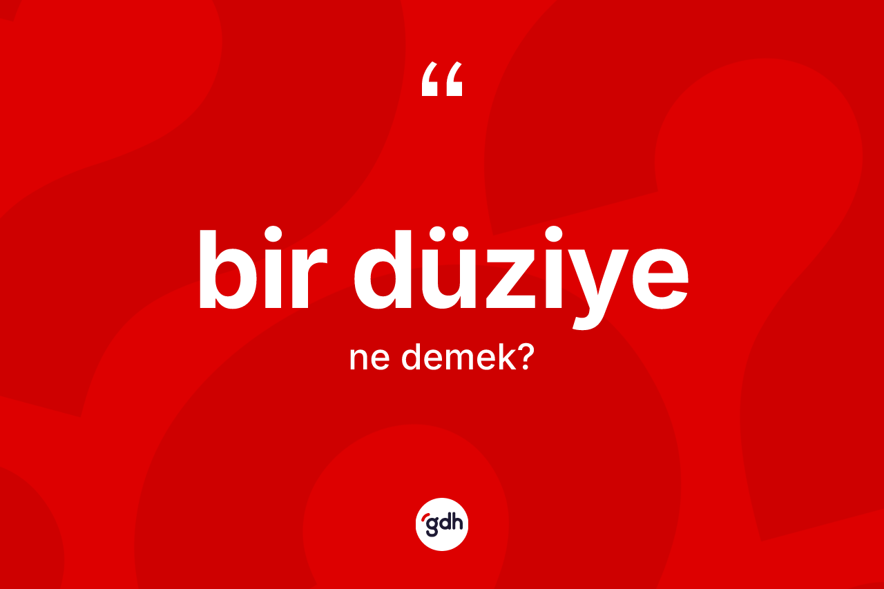 Bir düziye ne anlama gelir? Bir düziye kelimesinin TDK'ya göre açıklaması nedir?