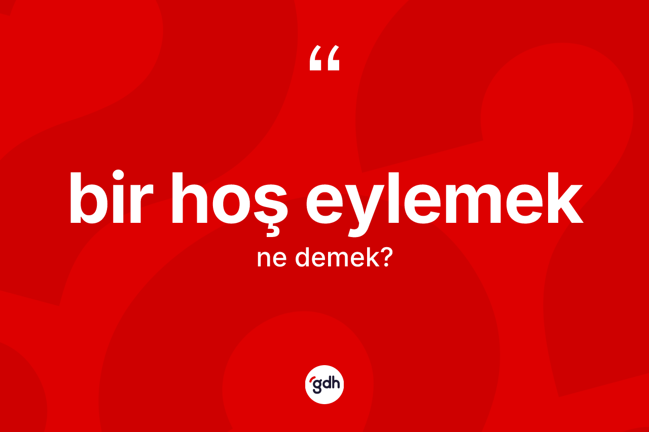 Bir hoş eylemek ne demektir? Bir hoş eylemek ifadesinin kaç farklı anlamı var?