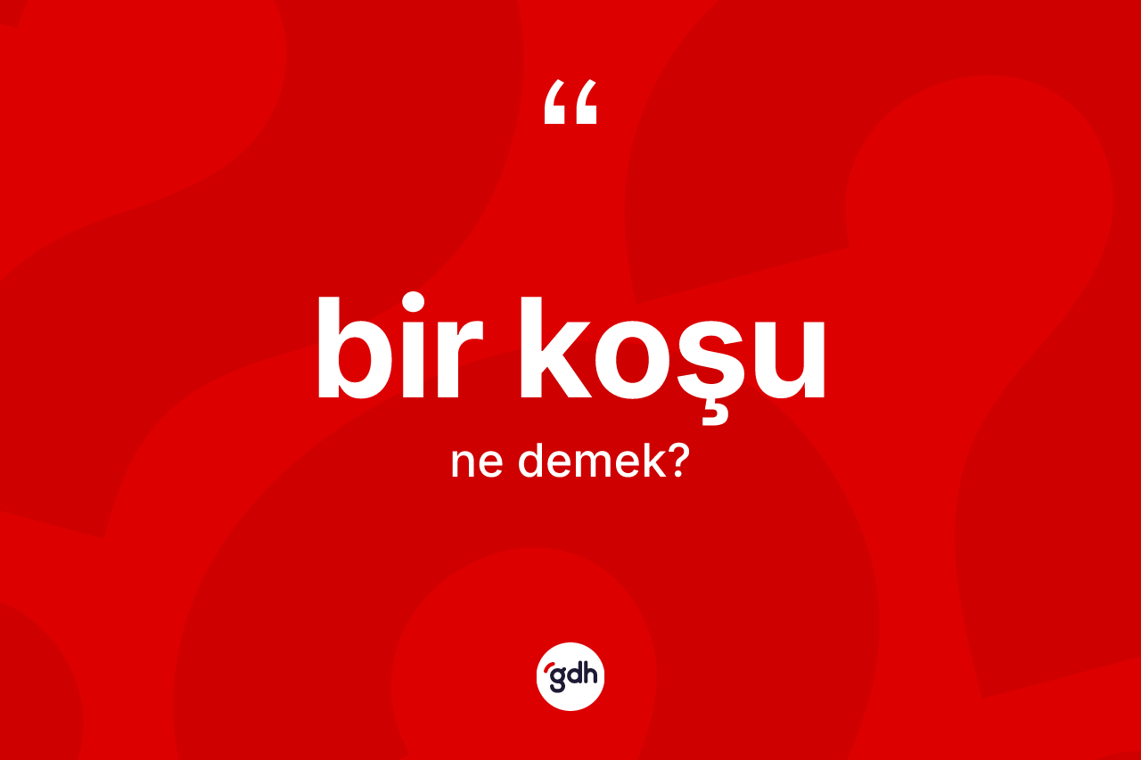 Bir koşu nedir? Bir koşu kelimesinin TDK anlamı nedir?