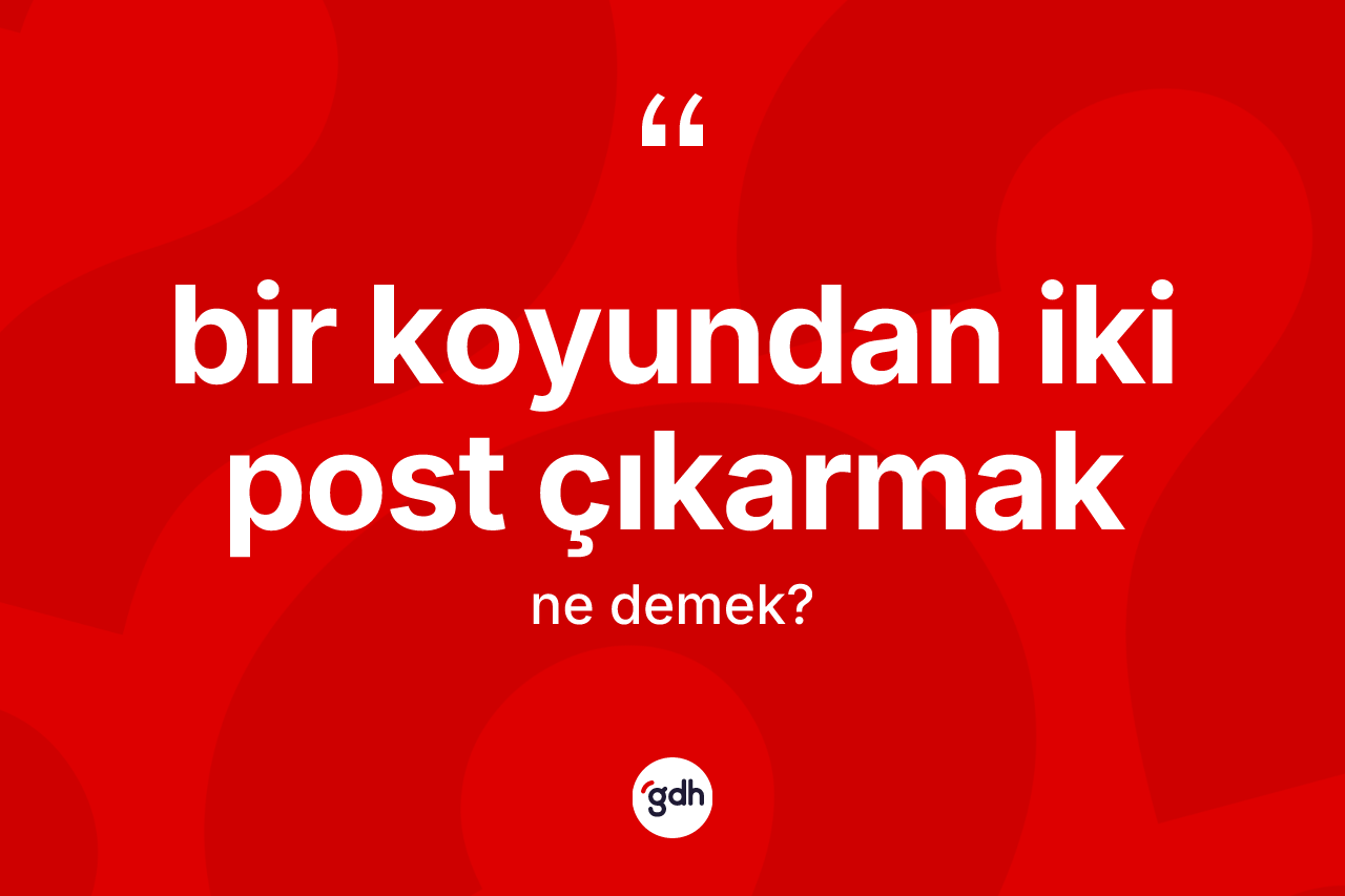 Bir koyundan iki post çıkarmak ifadesinin tanımı nedir?