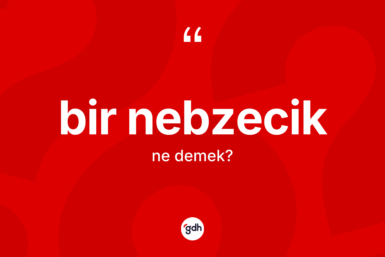 Bir nebzecik kelimesi ne anlama gelir? Bir nebzeciğin sözlükteki anlamı nedir?