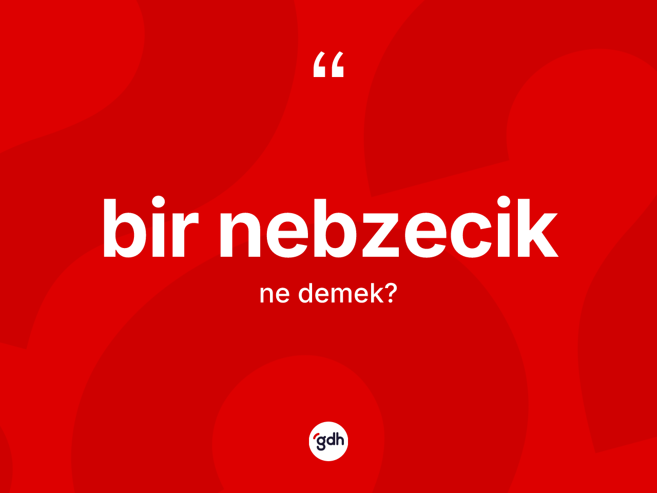 Bir nebzecik kelimesi ne anlama gelir? Bir nebzeciğin sözlükteki anlamı nedir?