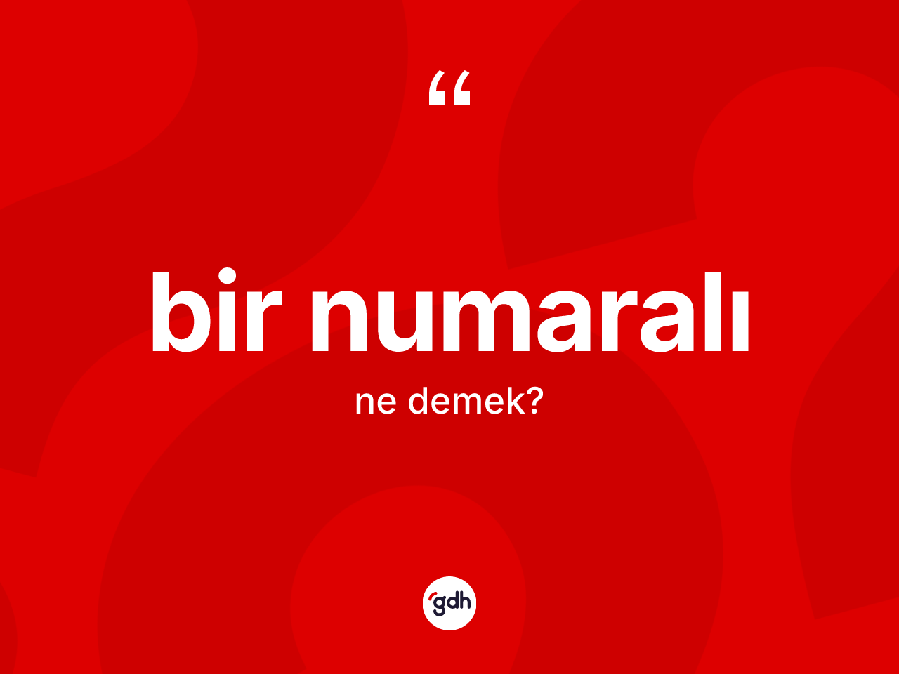 Bir numaralı kelimesinin sözlükteki tanımı nedir? Bir numaralının sözlükteki anlamı nedir?