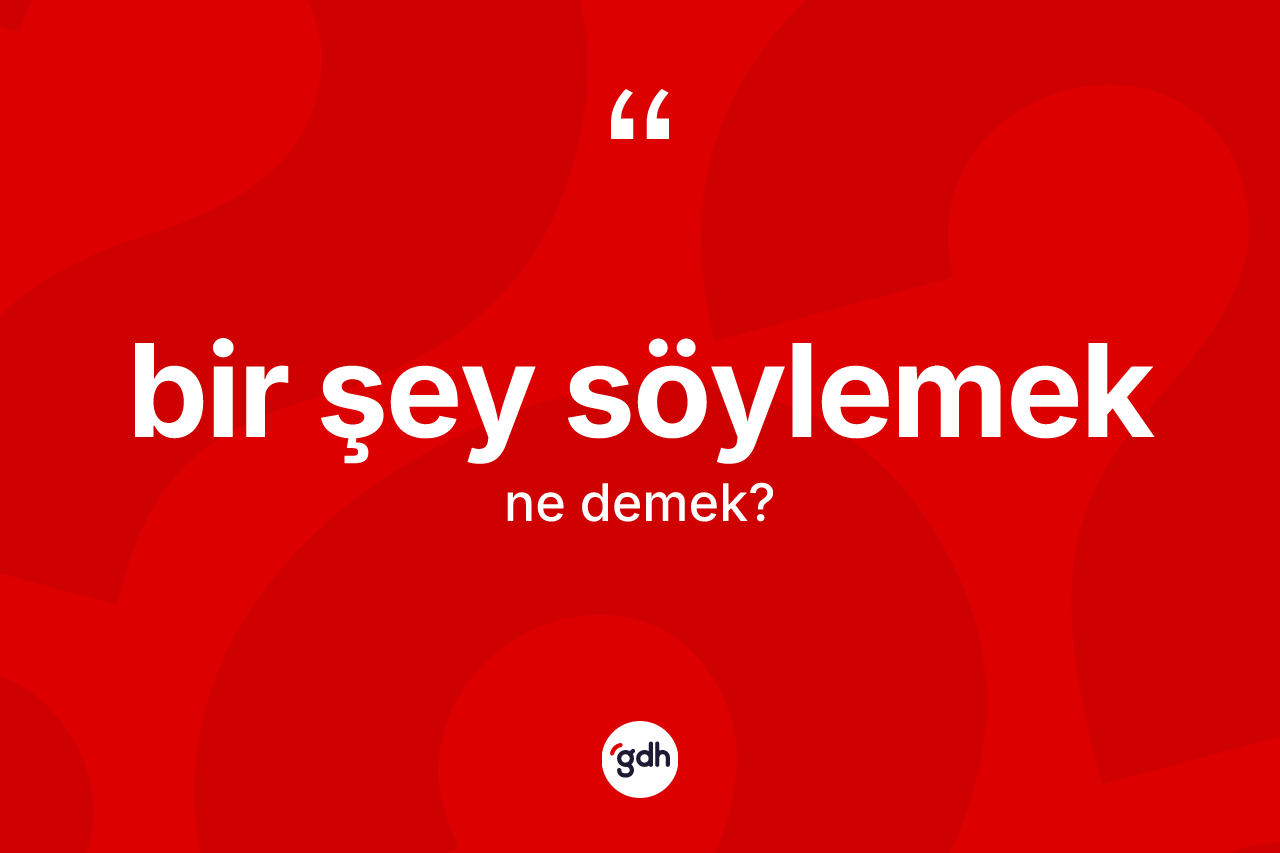 Bir şey söylemek ifadesinin kısaca tanımı nedir? Bir şey söylemek sözünün sözlük anlamı nedir?