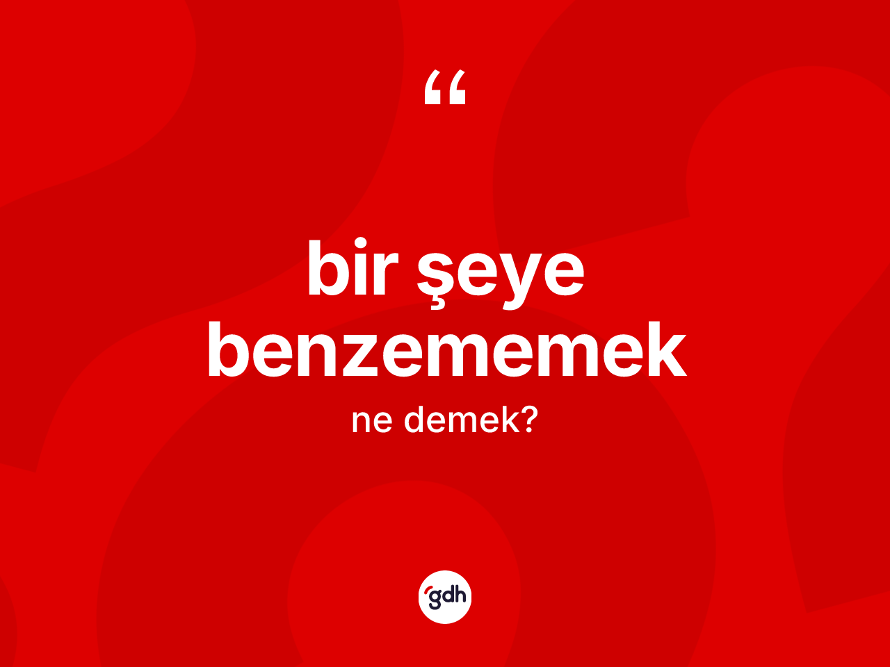 Bir şeye benzememek ne anlama gelir? Bir şeye benzememek ifadesinin sözlük anlamı nedir?