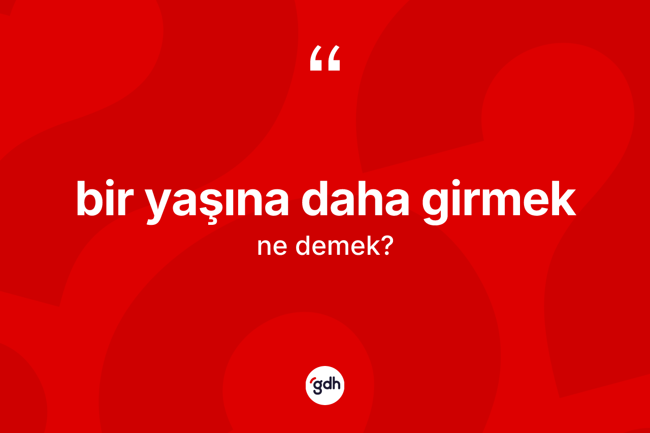 Bir yaşına daha girmek ifadesinin kısaca tanımı nedir?