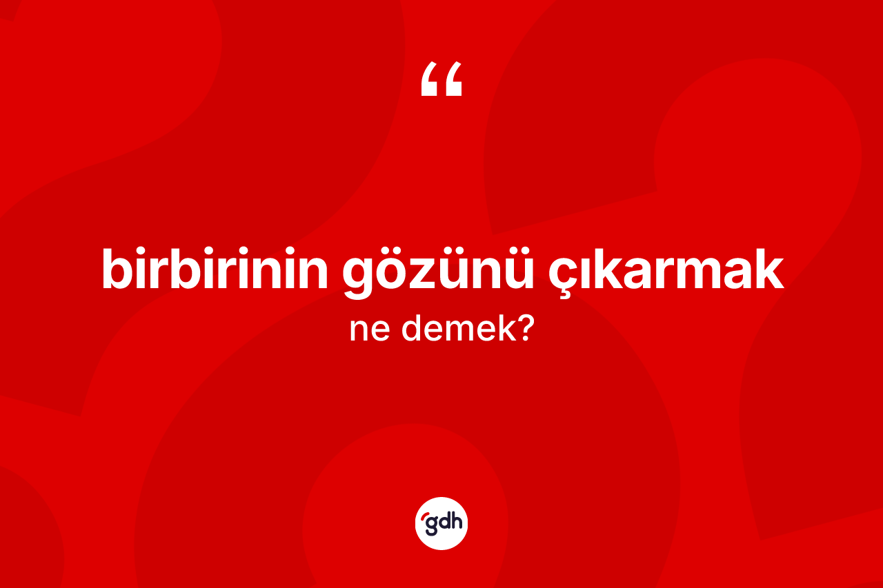 Birbirinin gözünü çıkarmak ifadesinin kısaca tanımı nedir?