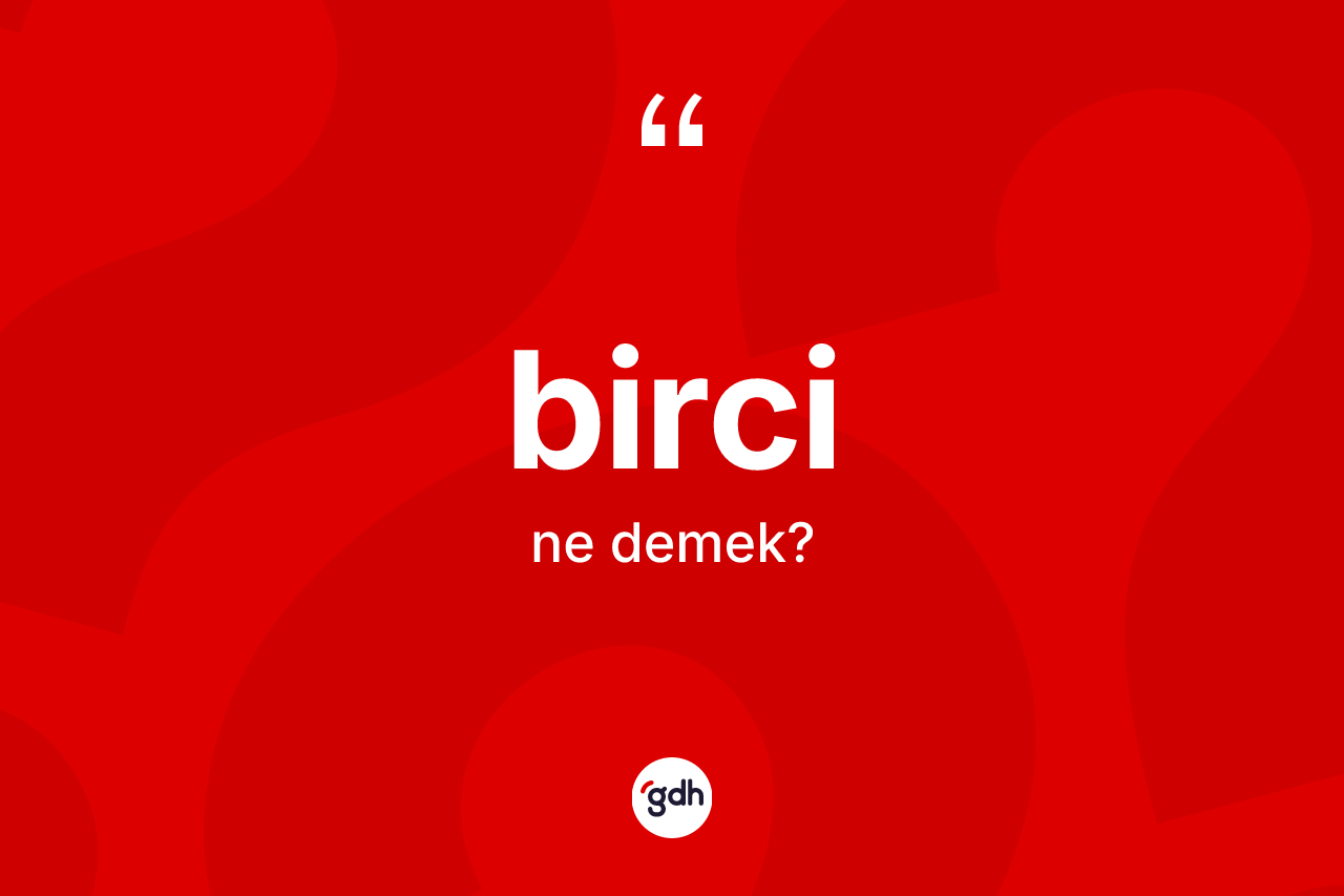 Birci nedir? Bircinin TDK'ya göre anlamı nedir?