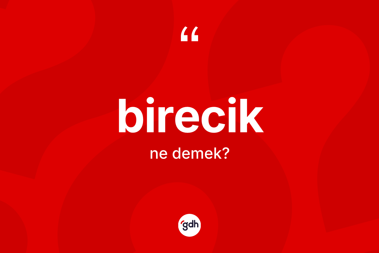 Birecik kelimesi ne demek? Birecik'in TDK'ya göre anlamı nedir?