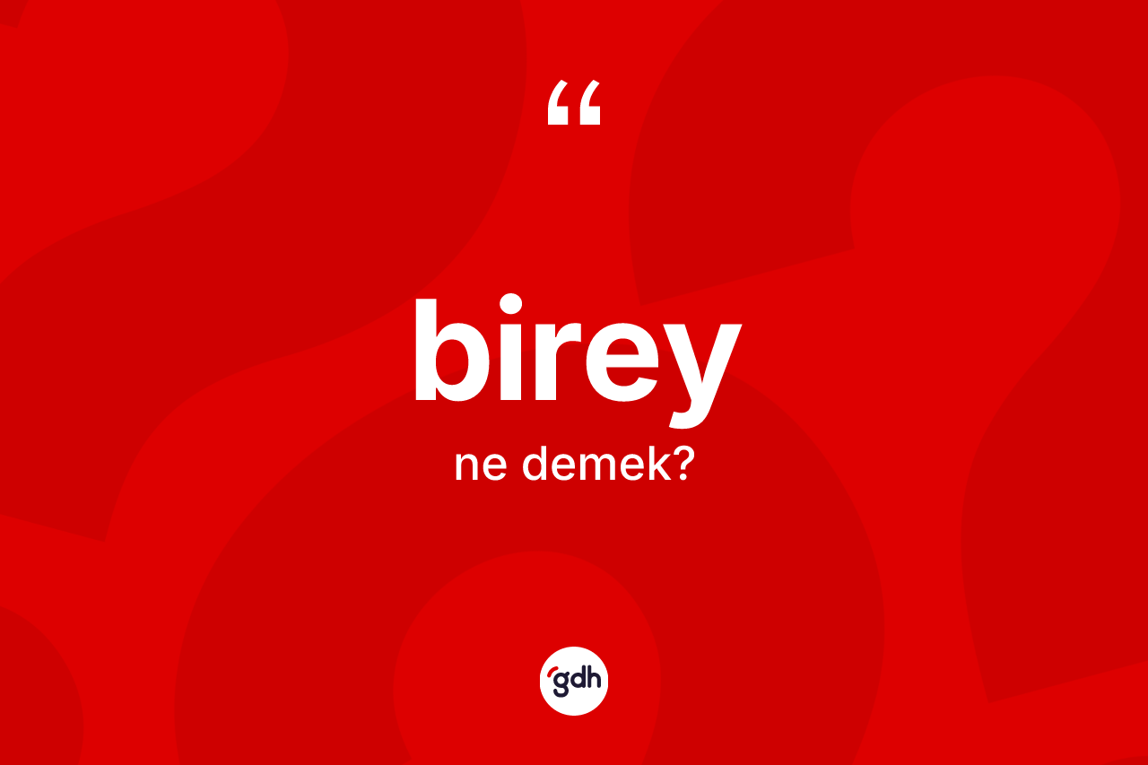 Birey kelimesinin anlamı nedir?