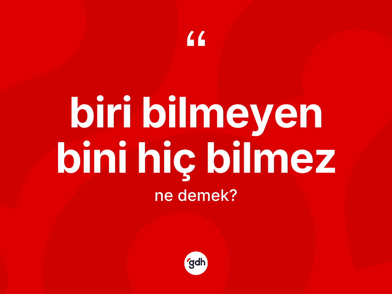 Biri bilmeyen bini hiç bilmez ifadesinin tanımı nedir? Biri bilmeyen bini hiç bilmez ifadesi nerede kullanılır?
