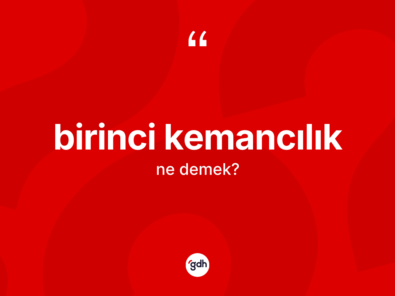 Birinci kemancılık kelimesi ne anlama gelir? Birinci kemancılığın kısaca tanımı nedir?