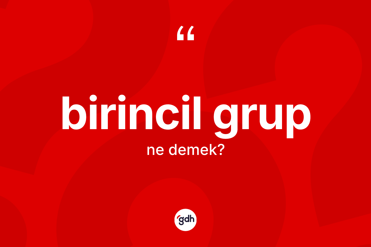 Birincil grup kelimesinin tanımı nedir? Birincil grubun kısaca tanımı nedir?
