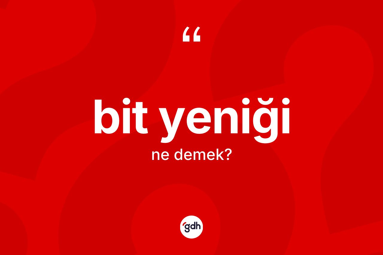 Bit yeniği kelimesinin sözlükteki tanımı nedir? Bit yeniğinin TDK'ya göre anlamı nedir?