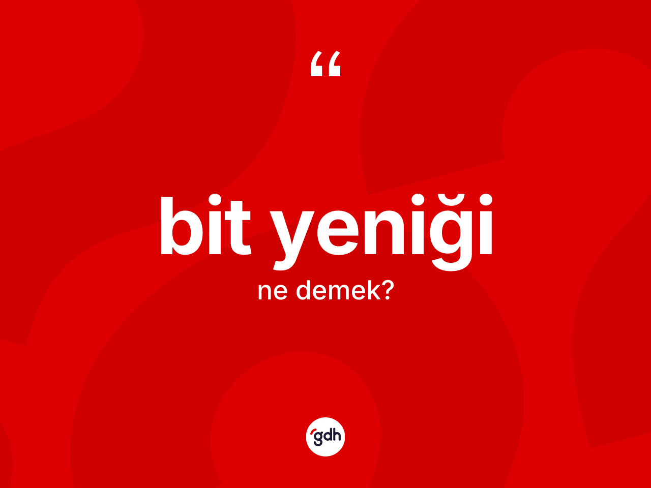 Bit yeniği kelimesinin sözlükteki tanımı nedir? Bit yeniğinin TDK'ya göre anlamı nedir?