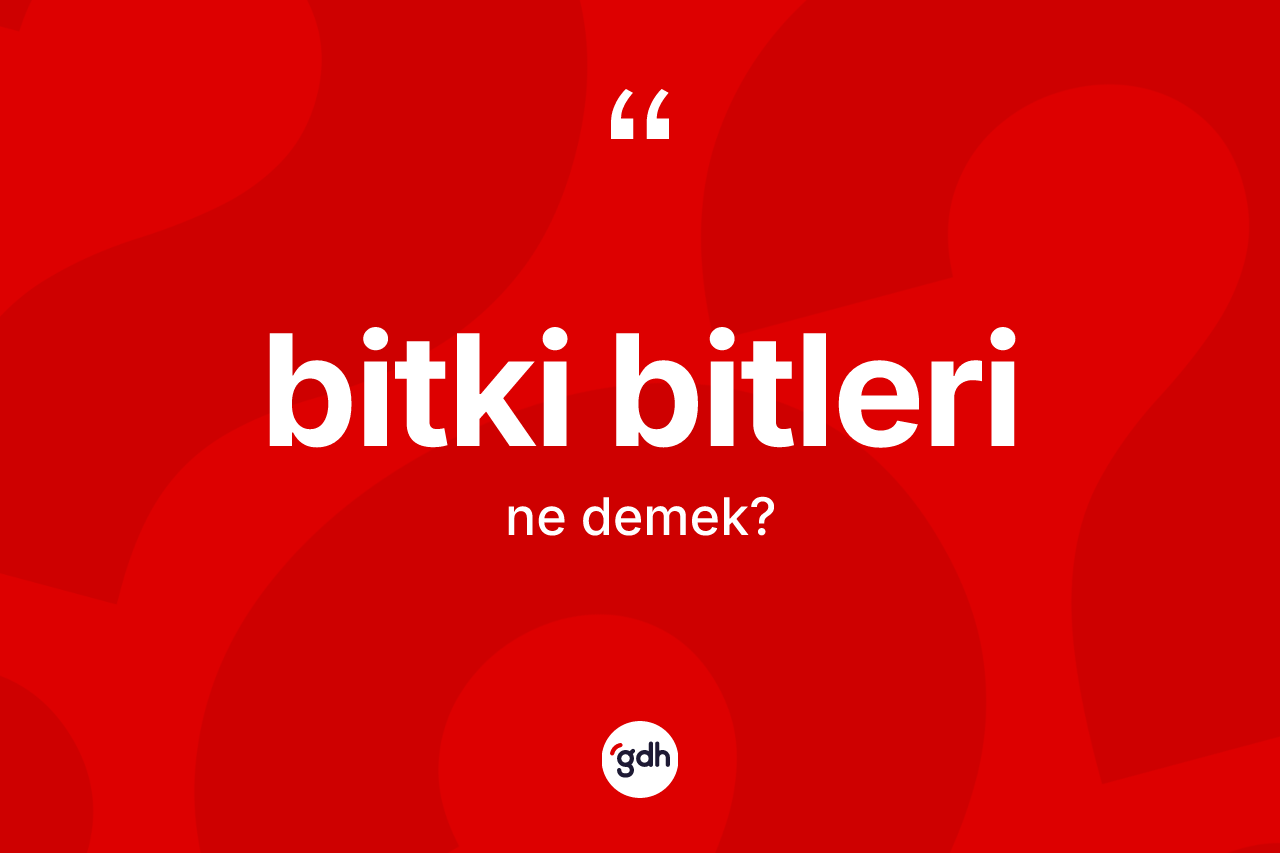 Bitki bitleri kelimesinin sözlükteki tanımı nedir? Bitki bitleri kelimesinin TDK anlamı nedir?