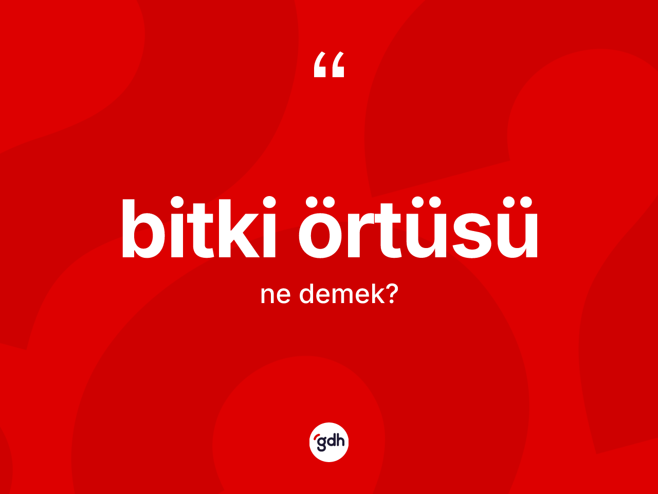 Bitki örtüsü kelimesi ne demek? Bitki örtüsünün sözlükteki anlamı nedir?