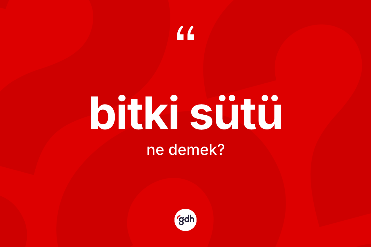 Bitki sütü ne anlama gelir? Bitki sütünün TDK'ya göre anlamı nedir?